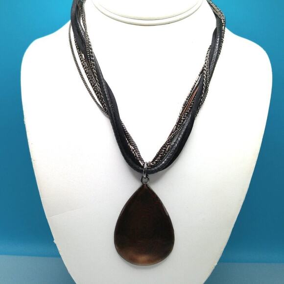 Chico's Multistrand Pendant Necklace, Copper End Caps, 20 Inches - Picture 2 of 9